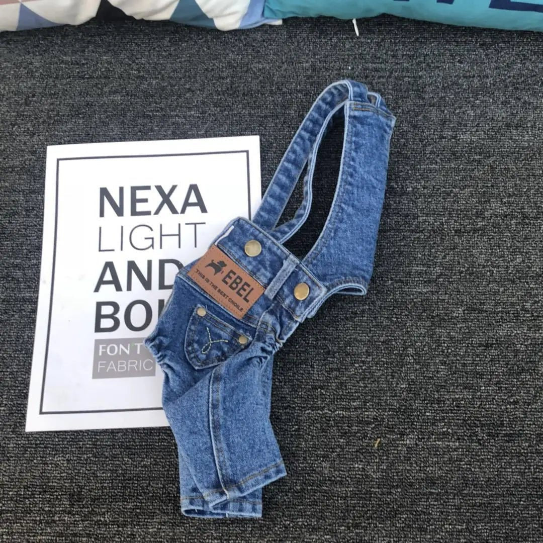 Stylish Denim Puppy Jumpsuit - PetLiveliest - PetLiveliest