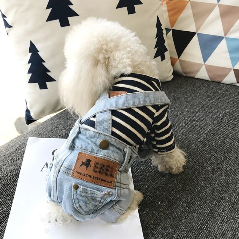 Stylish Denim Puppy Jumpsuit - PetLiveliest - PetLiveliest