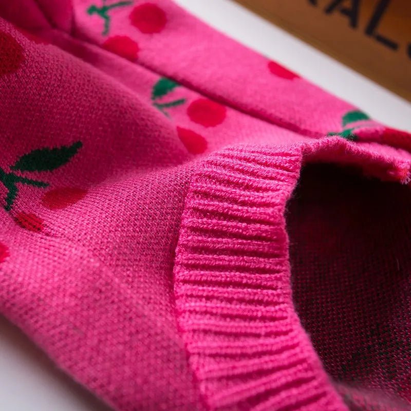 Cherry High Collar Dog Sweater - PetLiveliest - PetLiveliest