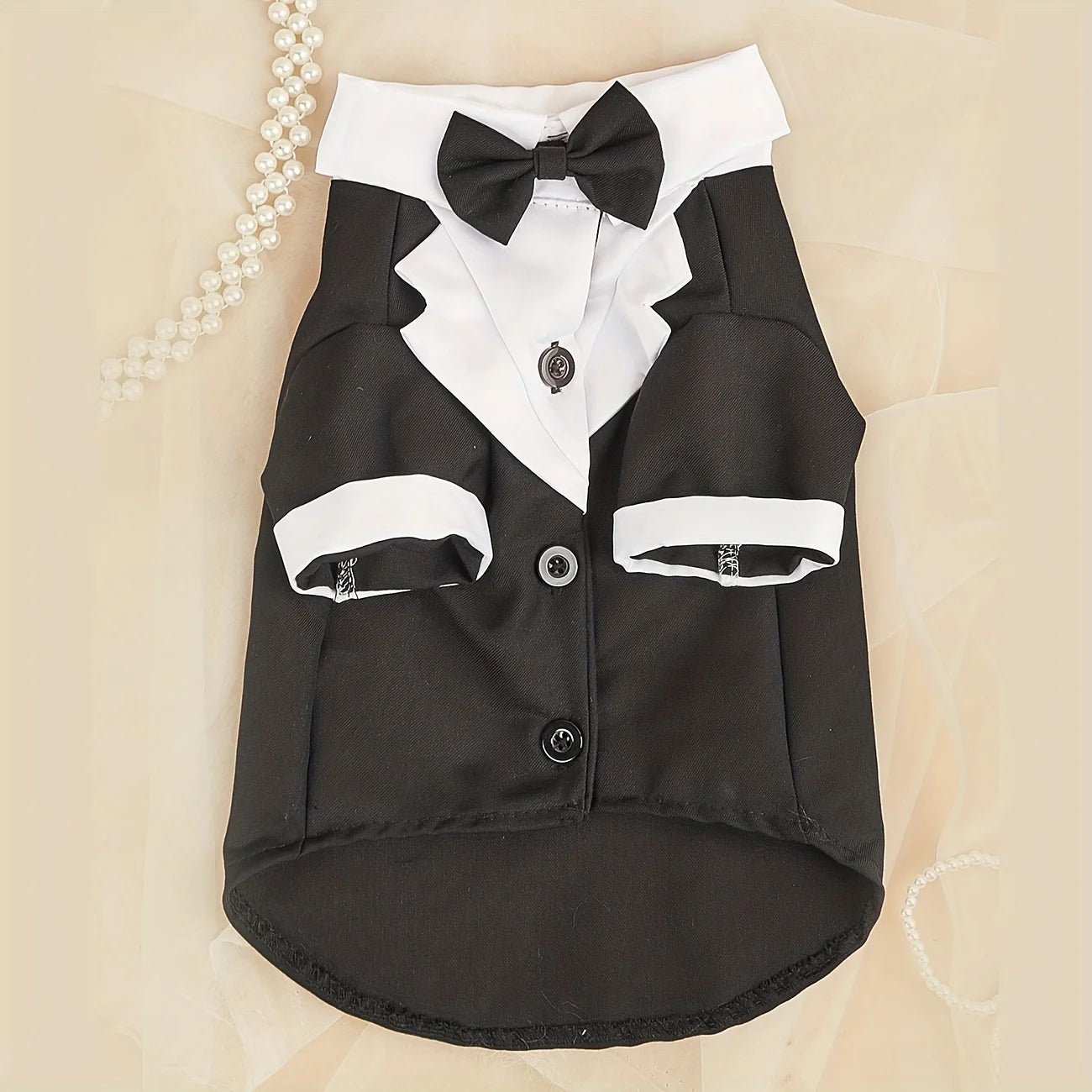 Dog Suit Shirt With Bow Tie - PetLiveliest - PetLiveliest