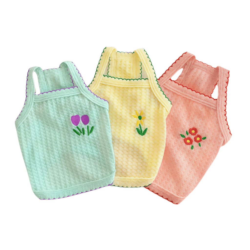 Flower Pattern Soft Dog Vest - PetLiveliest - PetLiveliest
