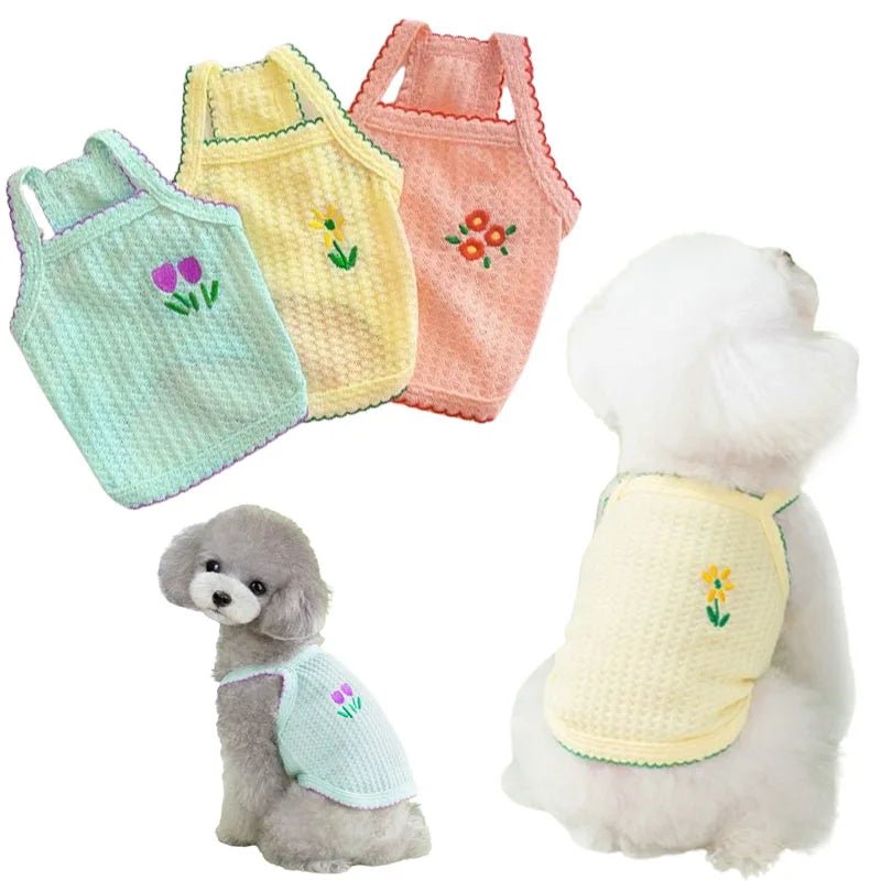 Flower Pattern Soft Dog Vest - PetLiveliest - PetLiveliest