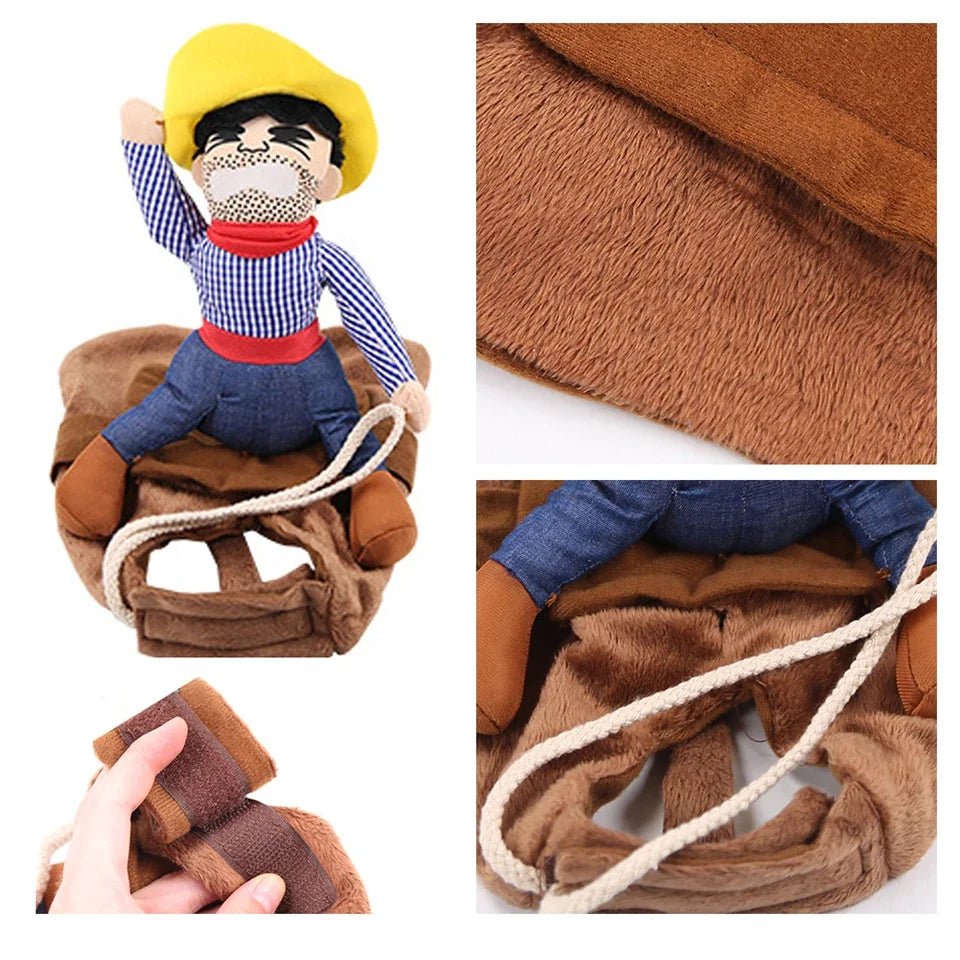Funny Cowboy Dog Costume - Halloween Party Outfit - PetLiveliest - PetLiveliest