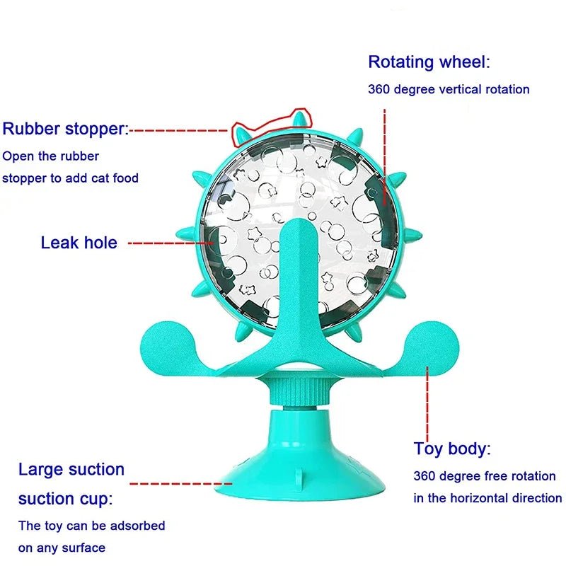 Interactive Windmill Treat Dispensing Dog Toy - PetLiveliest - PetLiveliest