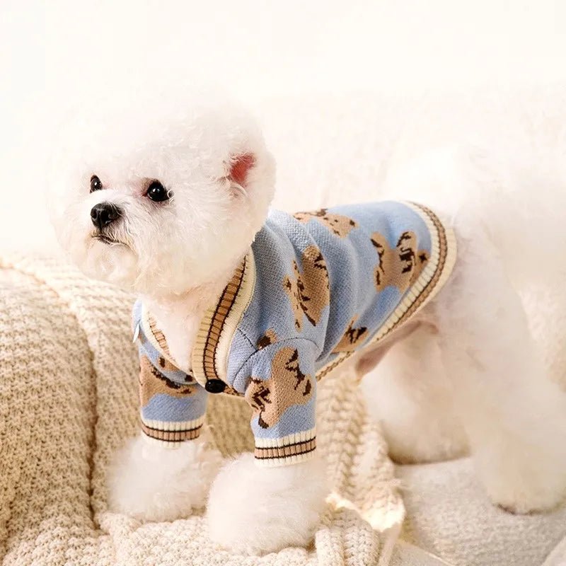 Luxury Striped Pet Cardigan Sweater - PetLiveliest - PetLiveliest