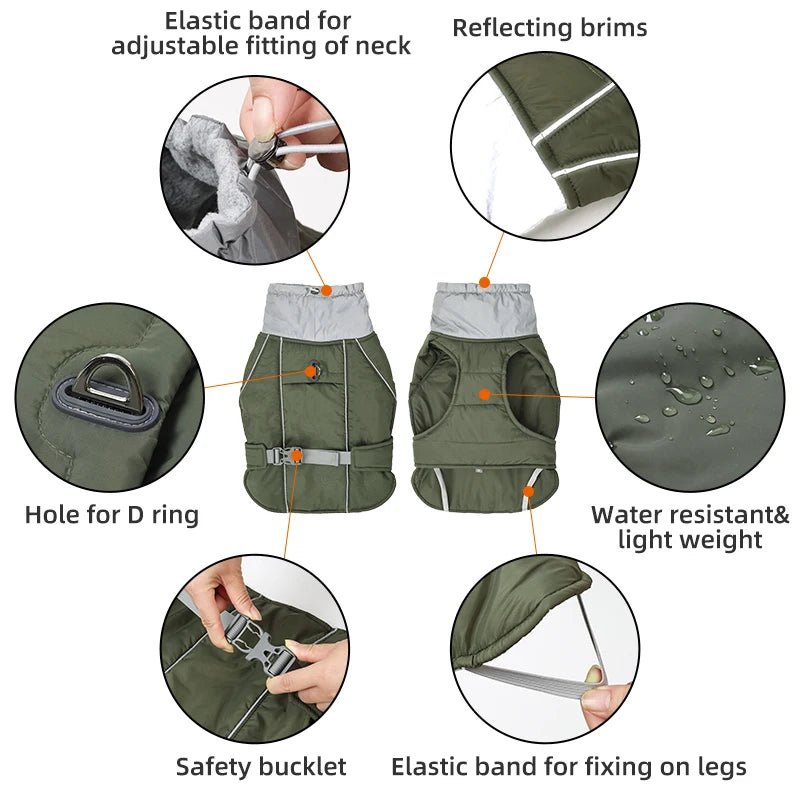 Luxury Reflective Winter Dog Jacket - PetLiveliest - PetLiveliest