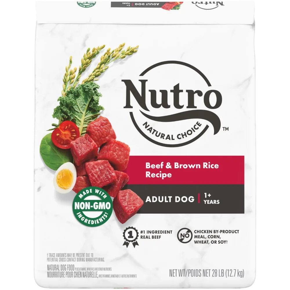 Nutro Natural Choice Adult Beef & Brown Rice Recipe Dry Dog Food, 28 - lb bag - PetLiveliest - PetLiveliest