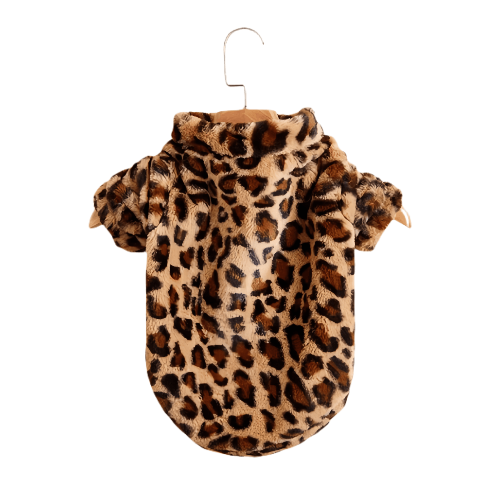 Pet Plush Leopard Dog Jacket Coat - PetLiveliest - PetLiveliest