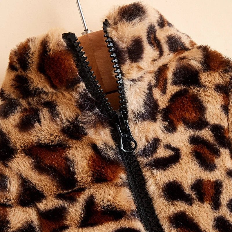 Pet Plush Leopard Dog Jacket Coat - PetLiveliest - PetLiveliest