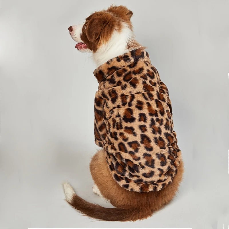 Pet Plush Leopard Dog Jacket Coat - PetLiveliest - PetLiveliest