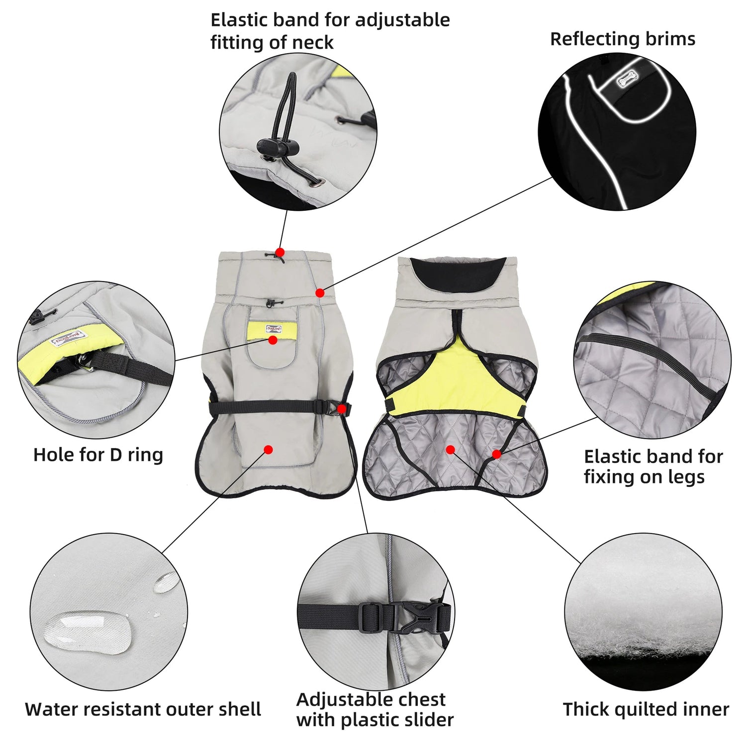 Quilted Thick Waterproof Warm Jacket - PetLiveliest - PetLiveliest