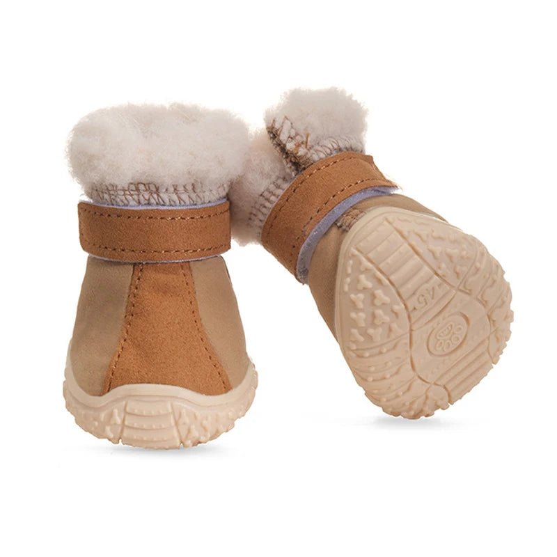 Thicken Fleece Water Repellent Suede Dog Shoes - PetLiveliest - PetLiveliest