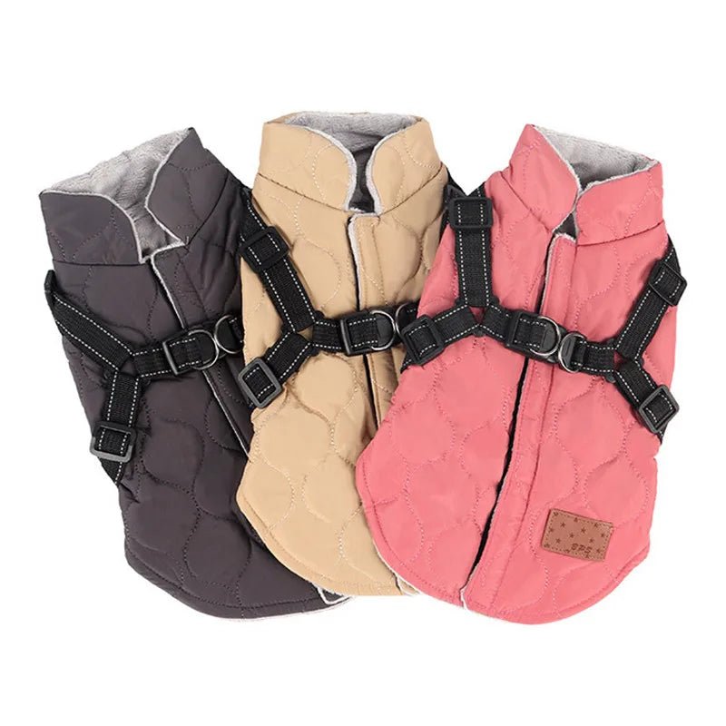 Warm Padded Dog Jacket with Harness - PetLiveliest - PetLiveliest