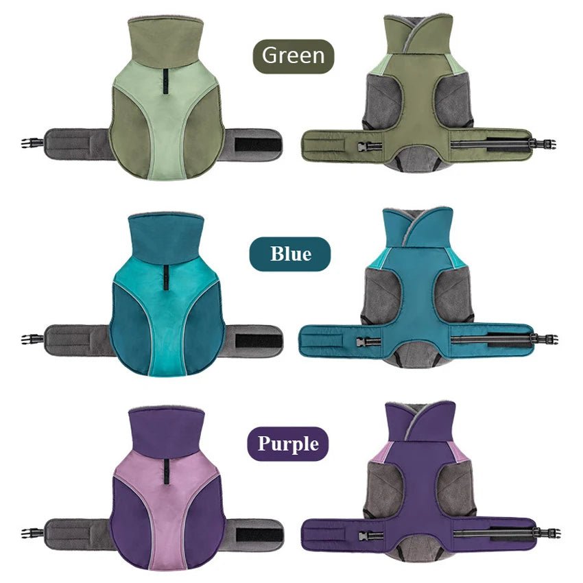 Warm Thicken Windproof Jacket with Harness Hole - PetLiveliest - PetLiveliest
