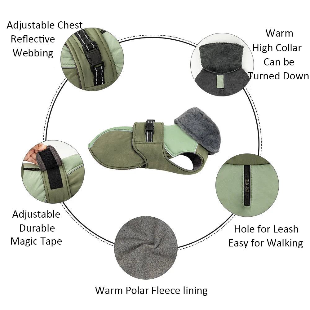 Warm Thicken Windproof Jacket with Harness Hole - PetLiveliest - PetLiveliest