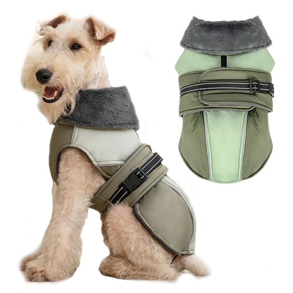 Warm Thicken Windproof Jacket with Harness Hole - PetLiveliest - PetLiveliest