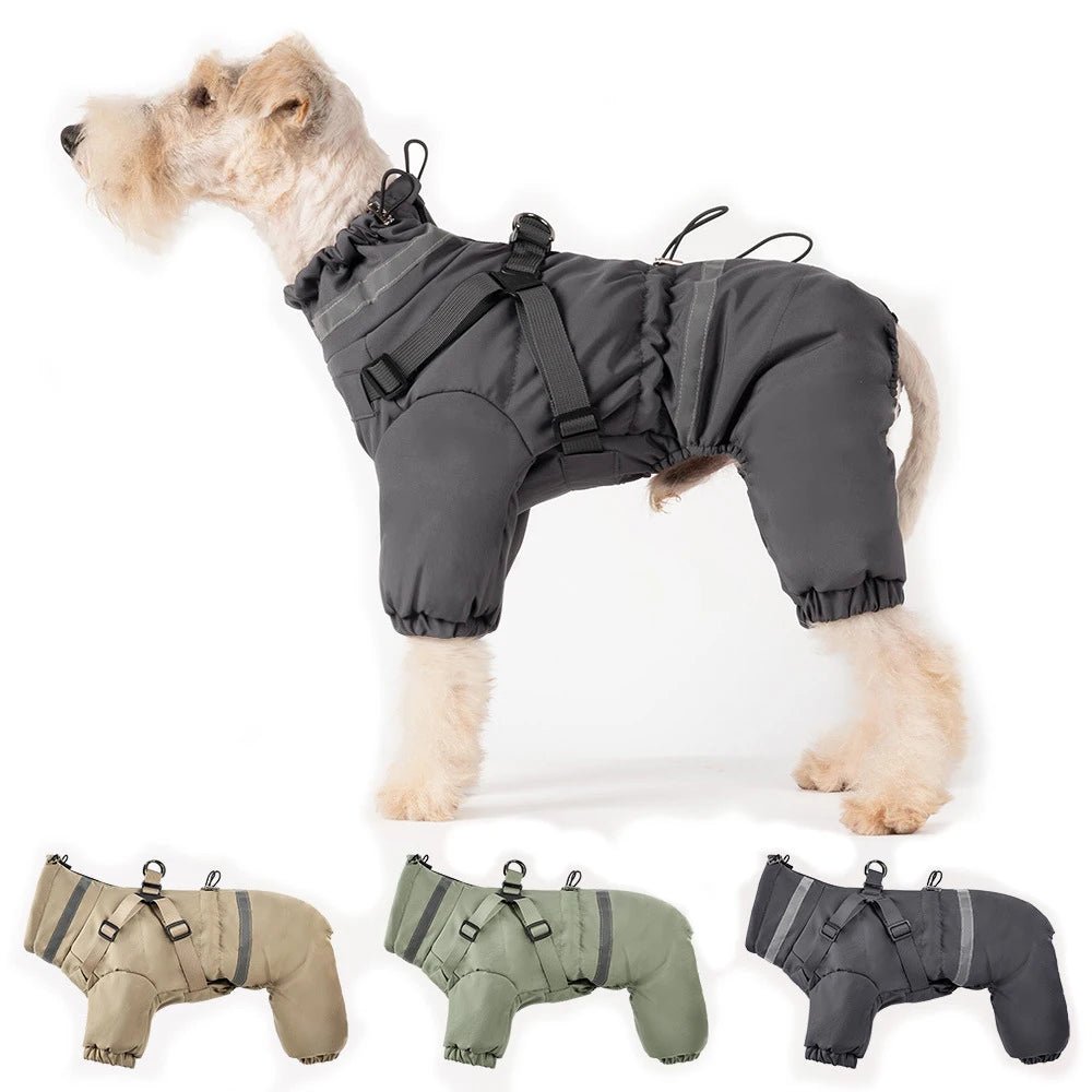 Water Repellent Thicken Padded Coat with Harness - PetLiveliest - PetLiveliest