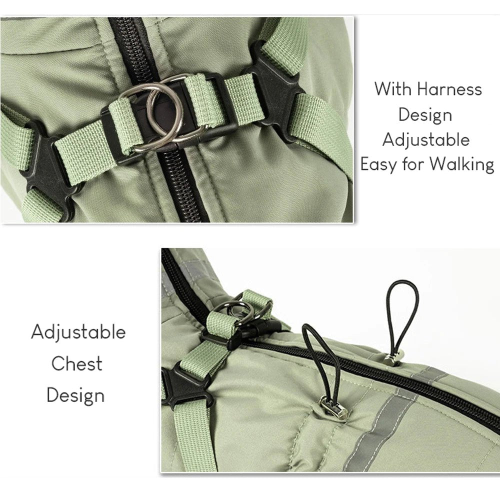 Water Repellent Thicken Padded Coat with Harness - PetLiveliest - PetLiveliest