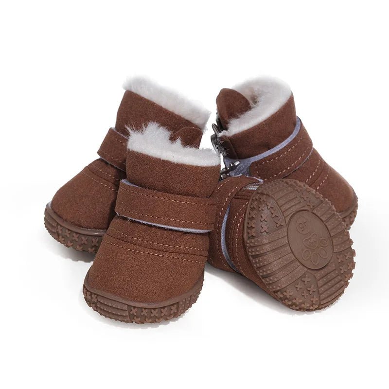 Waterproof Sude Sherpa Thicken Warm Dog Boots - PetLiveliest - PetLiveliest