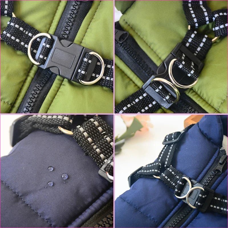 Waterproof Warm Jacket Vest with Harness - PetLiveliest - PetLiveliest