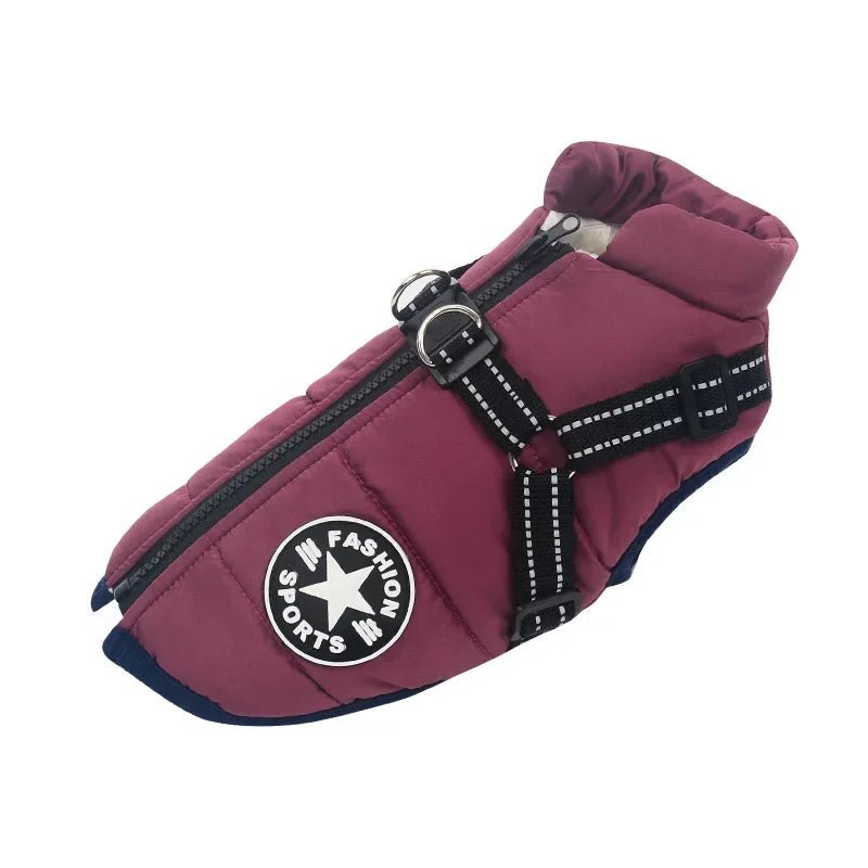 Waterproof Warm Jacket Vest with Harness - PetLiveliest - PetLiveliest