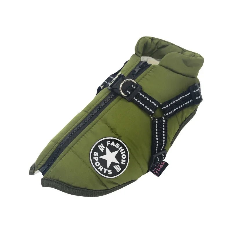 Waterproof Warm Jacket Vest with Harness - PetLiveliest - PetLiveliest