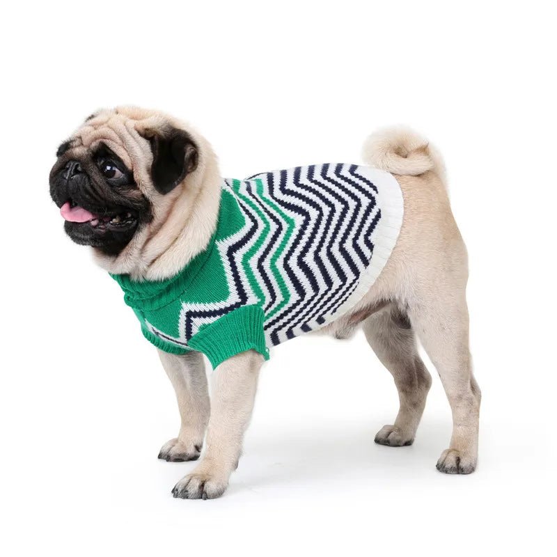 Wave Pattern Turtleneck Sweater - PetLiveliest - PetLiveliest