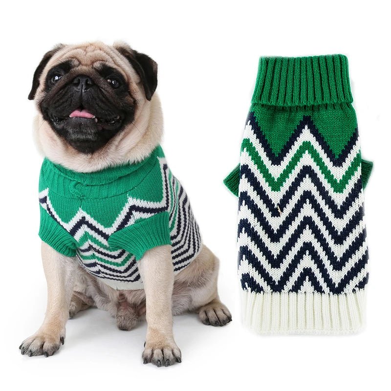 Wave Pattern Turtleneck Sweater - PetLiveliest - PetLiveliest