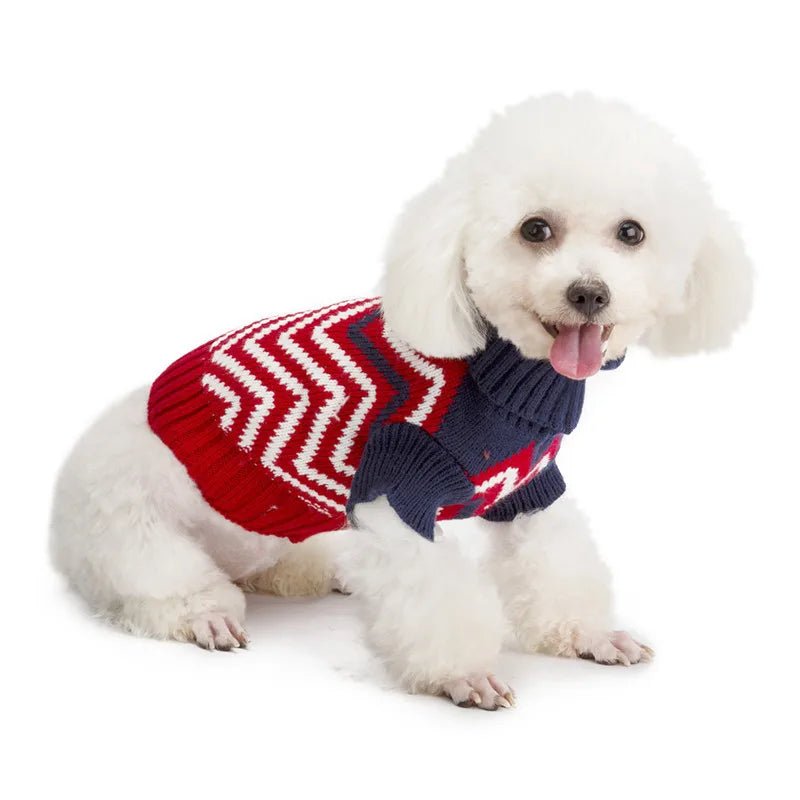 Wave Pattern Turtleneck Sweater - PetLiveliest - PetLiveliest