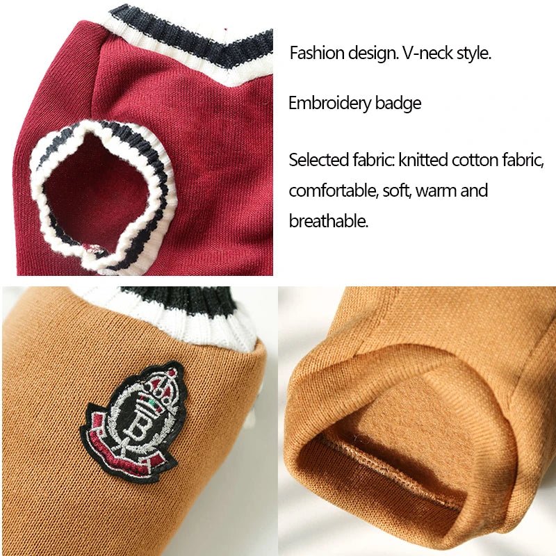College Style V - Neck Sweater - PetLiveliest - PetLiveliest
