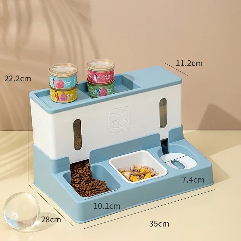 3 - in - 1 Automatic Pet Feeder &amp; Water Bowl - PetLiveliest - PetLiveliest