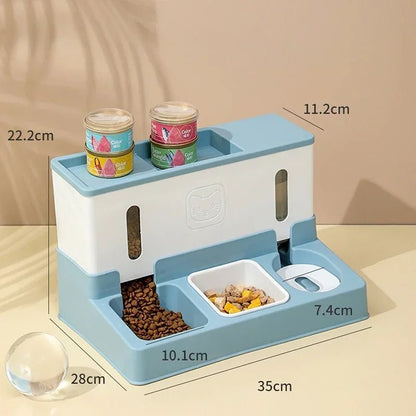3 - in - 1 Automatic Pet Feeder &amp; Water Bowl - PetLiveliest - PetLiveliest