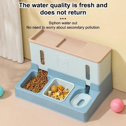 3 - in - 1 Automatic Pet Feeder &amp; Water Bowl - PetLiveliest - PetLiveliest
