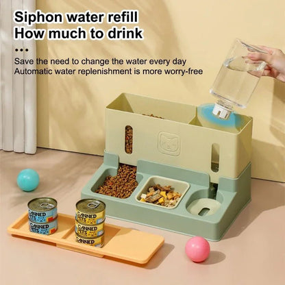 3 - in - 1 Automatic Pet Feeder &amp; Water Bowl - PetLiveliest - PetLiveliest