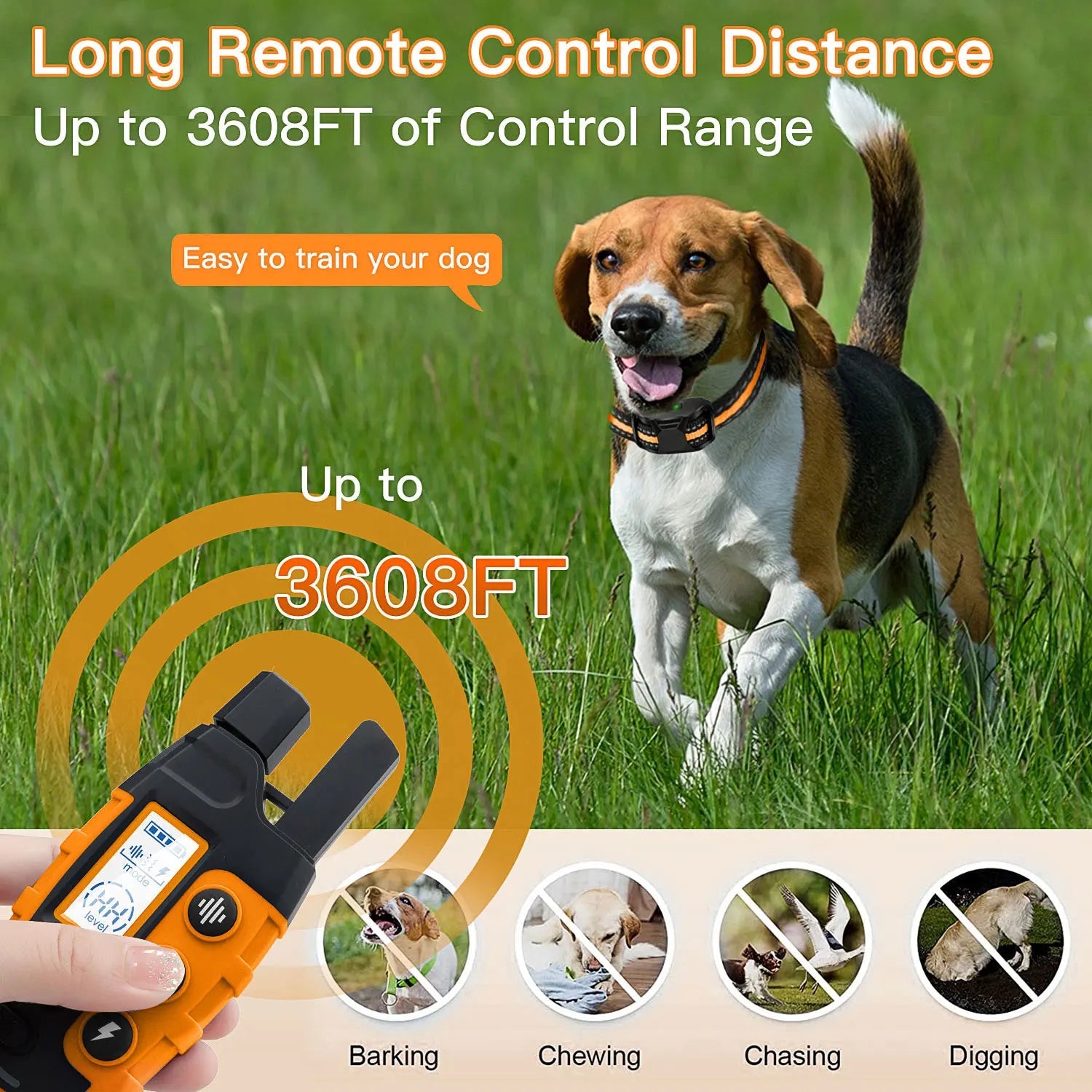 3300Ft Dog Training Collar with Remote Rechargeable Waterproof E Collar Beep Vibration Shock High Quality Pet Training - PetLiveliest - PetLiveliest