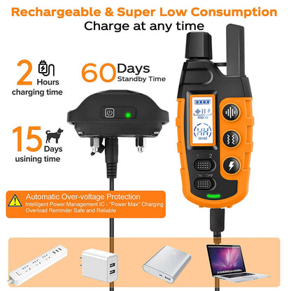 3300Ft Dog Training Collar with Remote Rechargeable Waterproof E Collar Beep Vibration Shock High Quality Pet Training - PetLiveliest - PetLiveliest