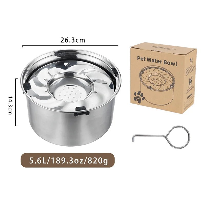 Big Capacity Stainless Steel Dog Floating Bowl No Spill Anti - Splash Dog Water Dispenser - PetLiveliest - PetLiveliest