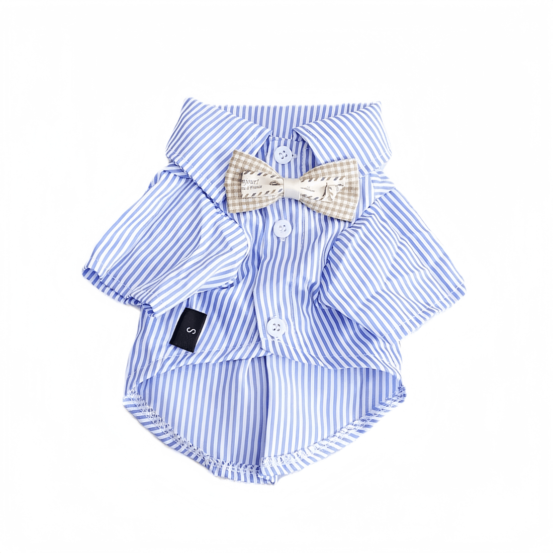 Blue Striped Bowknot Dog Shirt - PetLiveliest - PetLiveliest