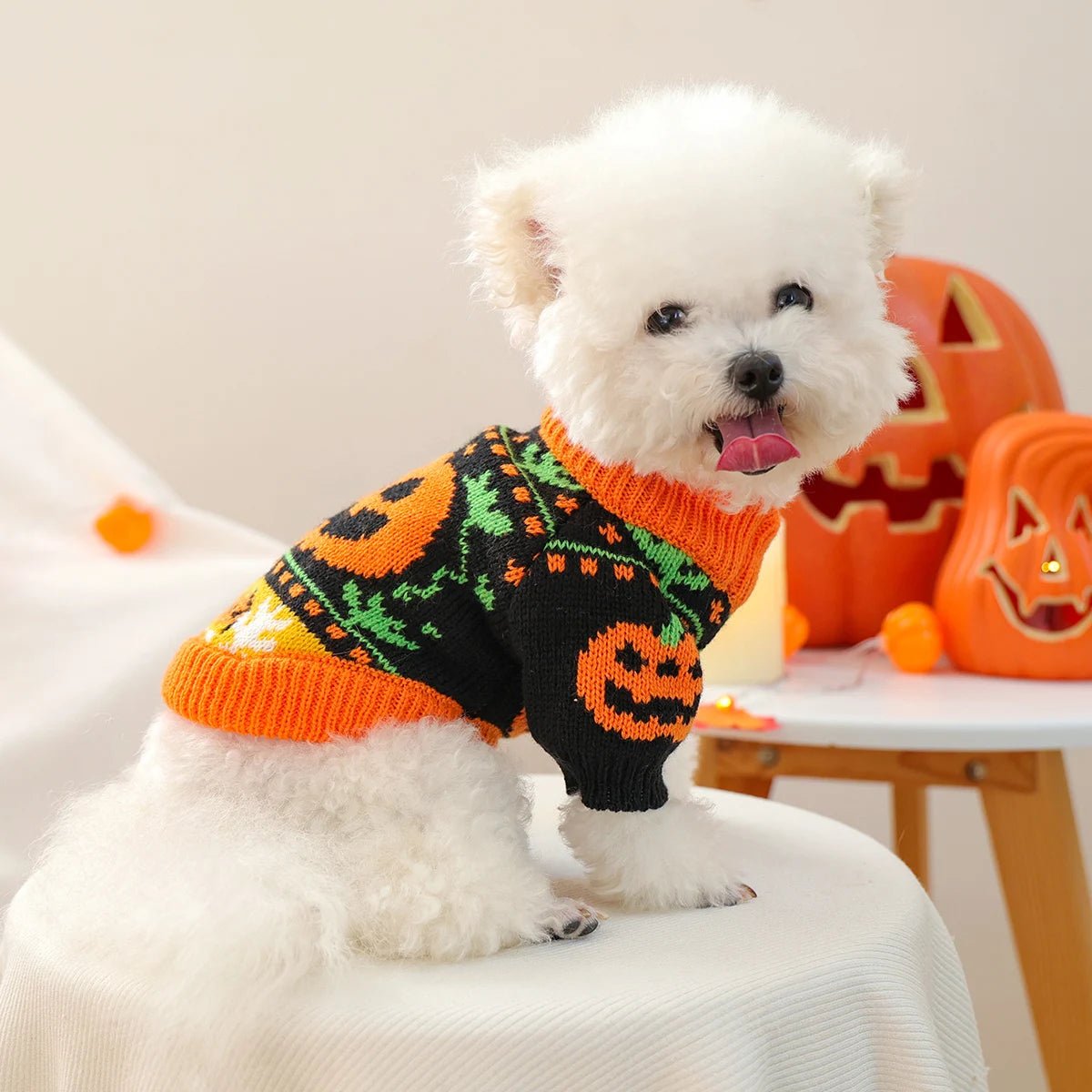Cute Pumpkin Halloween Sweater for Pets - PetLiveliest - PetLiveliest