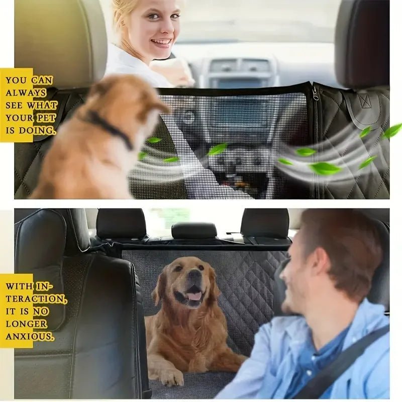 Dog Seat Cover for Back Seat 100% Waterproof Dog Car Seat Covers with Mesh Window Scratch Prevent Anti - slip Dog Car Hammock - PetLiveliest - PetLiveliest