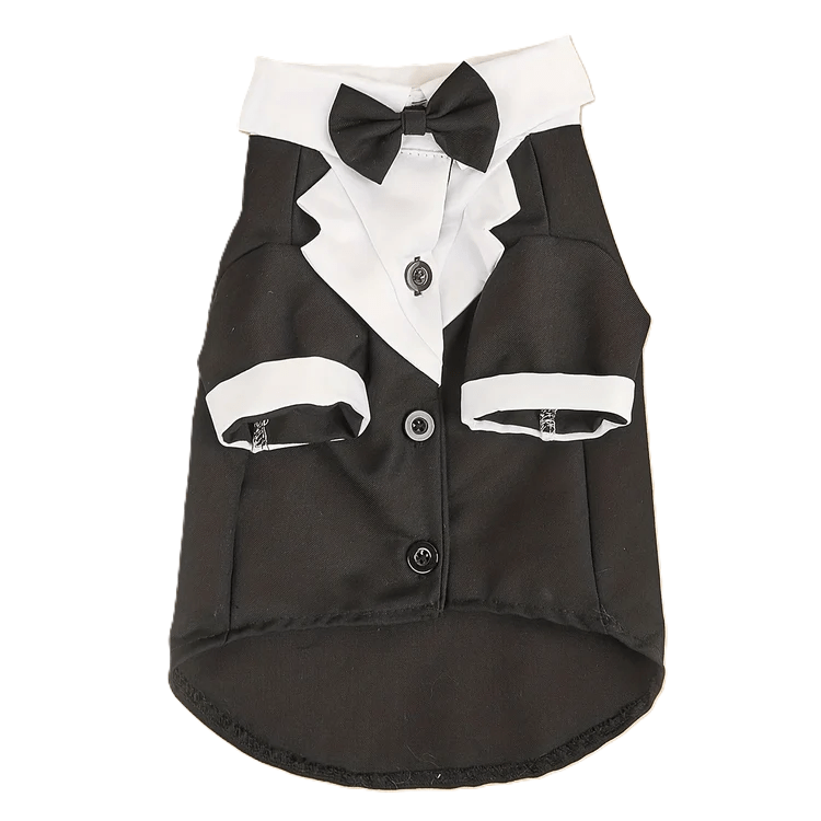 Dog Suit Shirt With Bow Tie - PetLiveliest - PetLiveliest