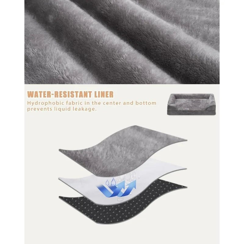 Orthotic Large Dog Bed | Waterproof, Washable Sofa Bed with Non - Slip Bottom - PetLiveliest - PetLiveliest