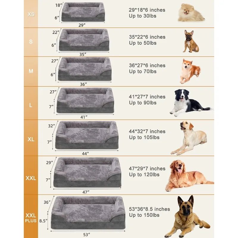 Orthotic Large Dog Bed | Waterproof, Washable Sofa Bed with Non - Slip Bottom - PetLiveliest - PetLiveliest