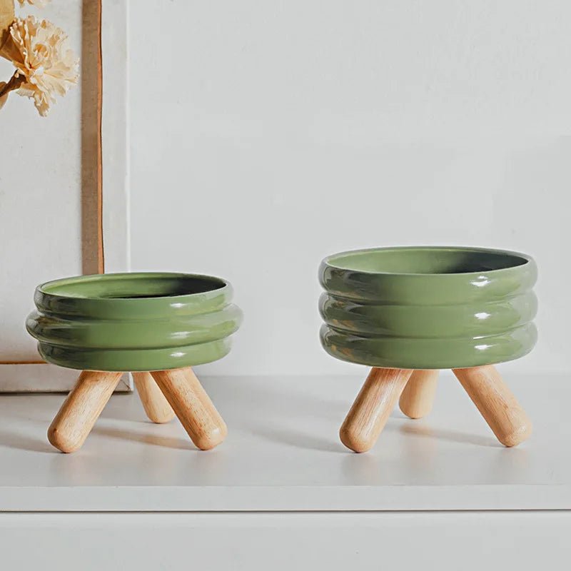 Pet Ceramic Bowl Set - Elevated Feeding Bowls - PetLiveliest - PetLiveliest