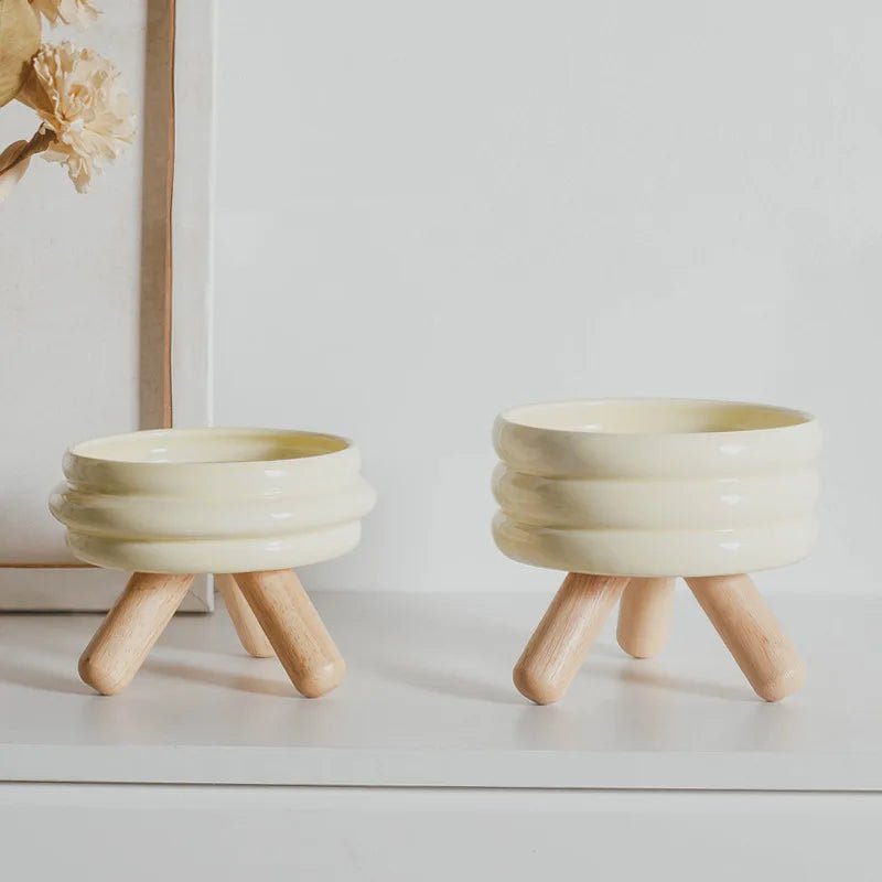 Pet Ceramic Bowl Set - Elevated Feeding Bowls - PetLiveliest - PetLiveliest