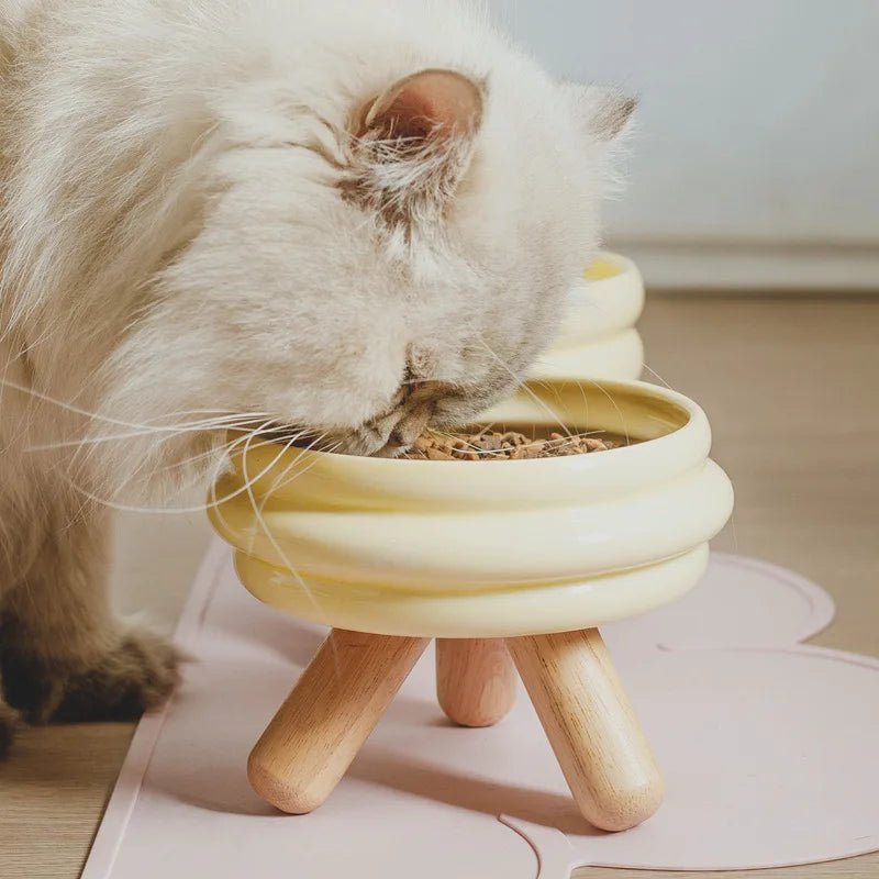 Pet Ceramic Bowl Set - Elevated Feeding Bowls - PetLiveliest - PetLiveliest