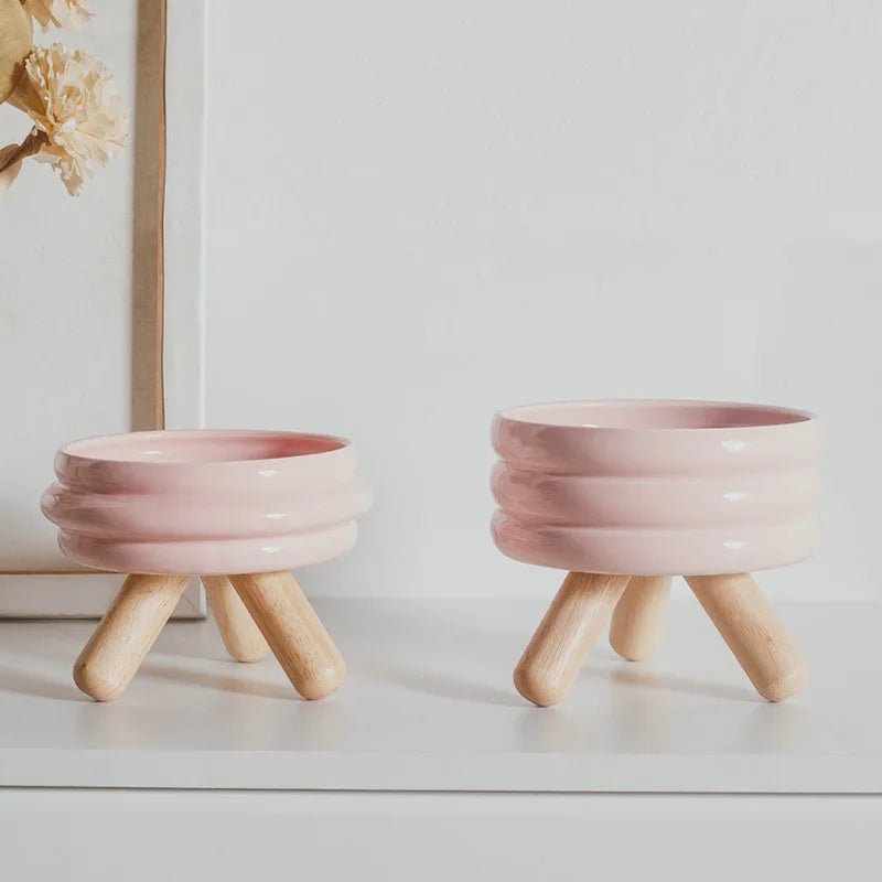 Pet Ceramic Bowl Set - Elevated Feeding Bowls - PetLiveliest - PetLiveliest