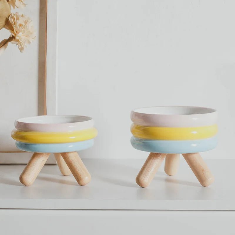 Pet Ceramic Bowl Set - Elevated Feeding Bowls - PetLiveliest - PetLiveliest