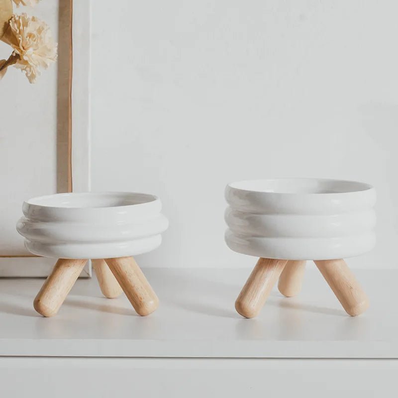 Pet Ceramic Bowl Set - Elevated Feeding Bowls - PetLiveliest - PetLiveliest
