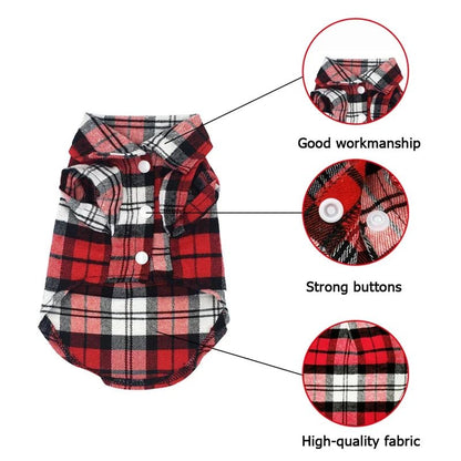 Plaid Dog Shirt - Summer Style for Small Pets - PetLiveliest - PetLiveliest